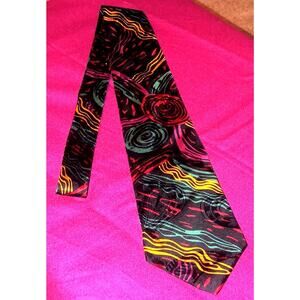 Unique Vintage Desert Designs Retro Abstract 100% Silk Jimmy Pike‎ Tie